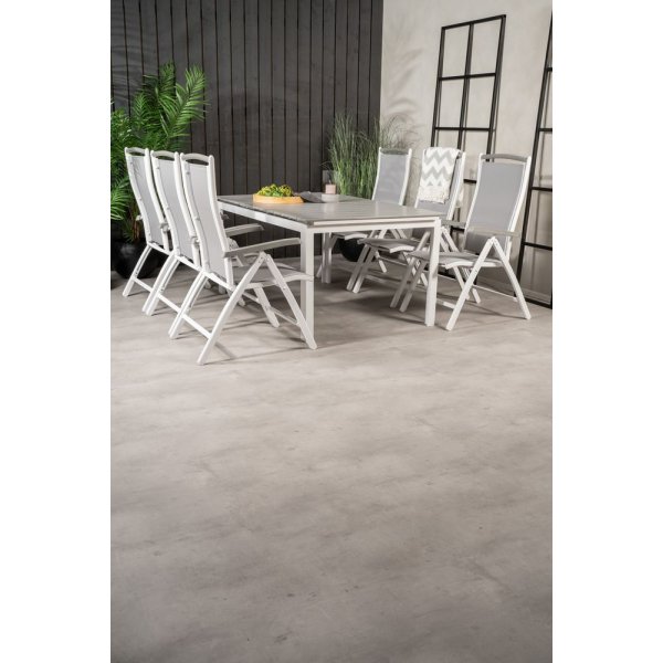 Prässebo Matgrupp (160x100) - Vit/Grå - 6 Stolar Prässebo Matgrupp (160x100) - Vit/Grå - 6 Stolar