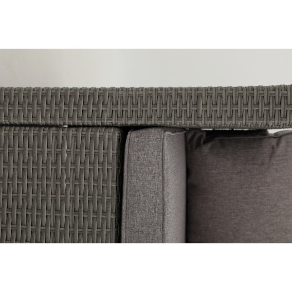 Loungegruppe - Östhammar | Graues Kunstrattan + Textilimprägnierung für Outdoormöbel Loungegruppe - Östhammar | Graues Kunstrattan + Textilimprägnierung für Outdoormöbel