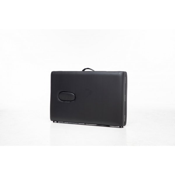 Massageb�nk med tr�ben - 2 zoner - Svart