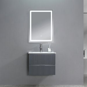 Badrumsm&ouml;bler 60 cm Gr&aring; - Dresden + Toalettpappersh&aring;llare