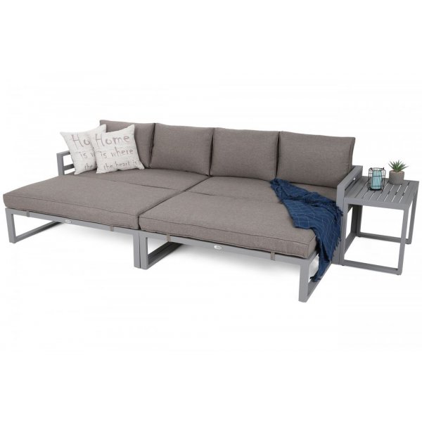 Modulsoffa Mediolan med bord - Silver/taupe