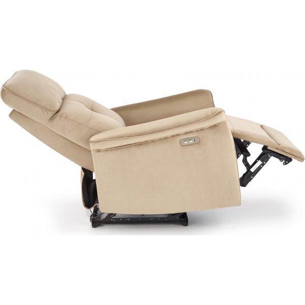 Semir elektrisk reclinerf�t�lj med USB - beige sammet