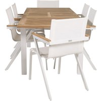 Dotorp Matgrupp (160x90) - Vit/Natur - 6 Stolar Dotorp Matgrupp (160x90) - Vit/Natur - 6 Stolar