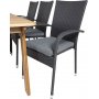 Malmby Matgrupp (180x90) - Svart/Natur - 6 Stolar