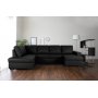 1 Solna U-sofa i sort PU A3D