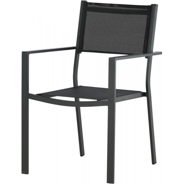 Chania-Lebensmittelgruppe; 6 Copacabana Stühle mit Esstisch 205 x 90 cm - Schwarz/Natur + Textilimprägnierung für Outdoormöbel Chania-Lebensmittelgruppe; 6 Copacabana Stühle mit Esstisch 205 x 90 cm - Schwarz/Natur + Textilimprägnierung für Outdoormöbel