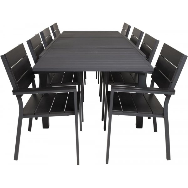 Holma Matgrupp (160x100) - Svart - 8 Stolar