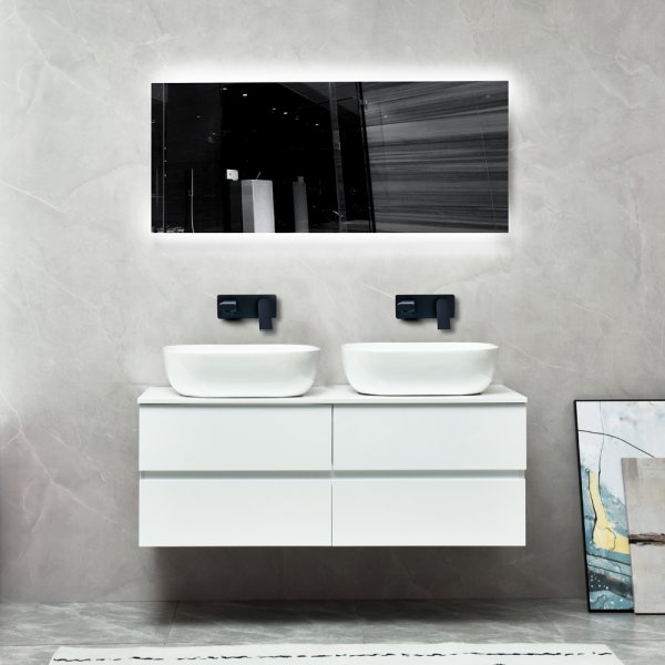 Badrumsmbler Amsterdam - Vit hgglans