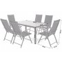 Utematgrupp Ibiza bord 150cm + 6 stolar - Svart