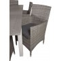 Ekens Matgrupp (160x90) - Gr/Vit - 6 Stolar