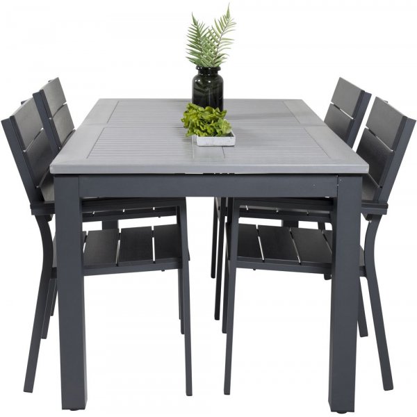 Ekenäs Spisegruppe (152x90) - Sort/Grå - 4 Stole Ekenäs Spisegruppe (152x90) - Sort/Grå - 4 Stole