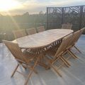 Kundbild Ovalt matbord teak utdragbart 180/240 cm 8 personer utomhus: Snyggt och v�lgjort. M�tte...