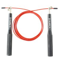 Speed rope med kullager (stålvajer & alu-handtag) röd | svart Speed rope med kullager (stålvajer & alu-handtag) röd | svart