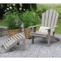 Salt dckstol med fotpall - Gr teak