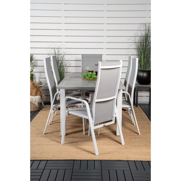 Ekenäs Matgrupp (160x90) - Vit/Grå - 6 Stolar Ekenäs Matgrupp (160x90) - Vit/Grå - 6 Stolar