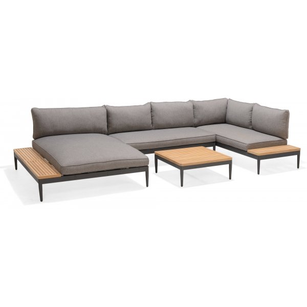 Lifestyle Garden Topaz Loungegruppe mit Tagesbett - Grau/Teak Lifestyle Garden Topaz Loungegruppe mit Tagesbett - Grau/Teak