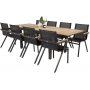Maglehem Matgrupp (160x90) - Svart/Natur - 8 Stolar