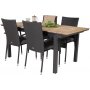 Maglehem Matgrupp (160x90) - Svart/Natur - 4 Stolar