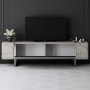 Erki TV-b�nk - Travertin/silver