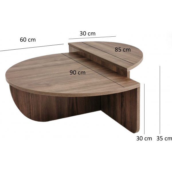 Soffbord i Valn�t 90 x 90 cm - Podium