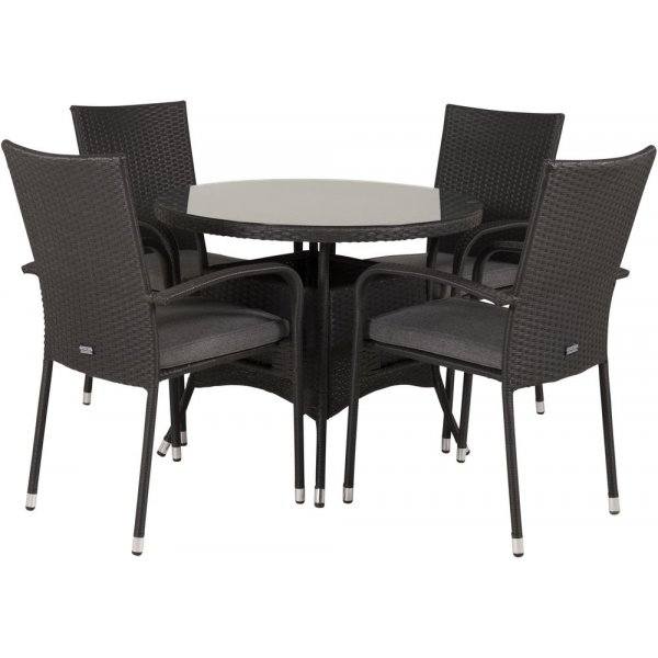 Frubol Matgrupp (ø90) - Svart - 4 Stolar Frubol Matgrupp (ø90) - Svart - 4 Stolar