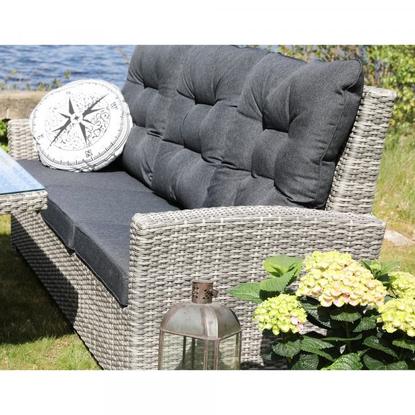 Orlando udendørs møbelsæt høj ryg justerbar - Grå Orlando udendørs møbelsæt høj ryg justerbar - Grå