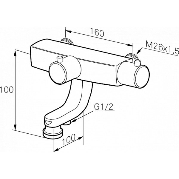 Mora Izzy - Termostatblandare f�r bad och dusch - Krom