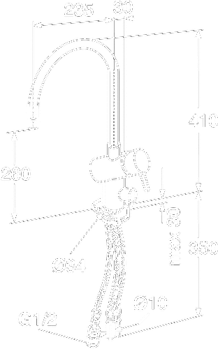 Gustavsberg Skandic med avst�ngning. Pin spak