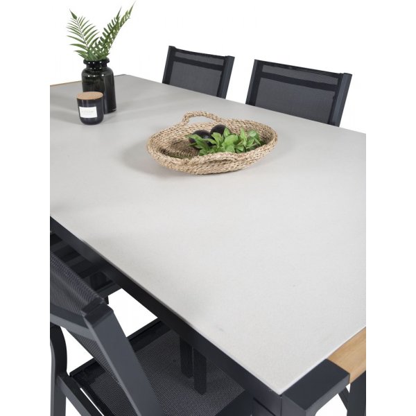 Tornsborg Matgrupp (200x100) - Svart/Grå - 6 Stolar Tornsborg Matgrupp (200x100) - Svart/Grå - 6 Stolar