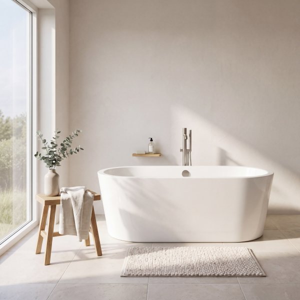 Badkar 170x80x58 cm Vit - Lucia
