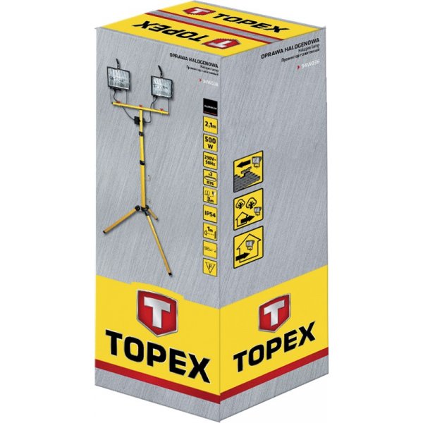 Halogenstr�lkastare med stativ 2 x 400 W