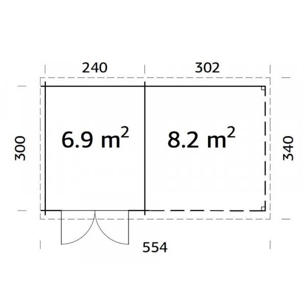 Attefallshus Ella 6,9+8,2 m² Attefallshus Ella 6,9+8,2 m²