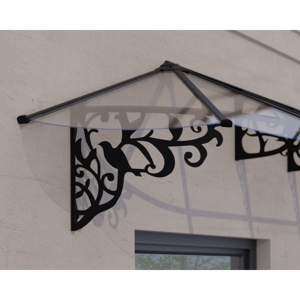 Canopia Lily French Entrance baldakin 0,9 x 2,1 - Sort/klart glas Canopia Lily French Entrance baldakin 0,9 x 2,1 - Sort/klart glas