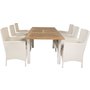 Dotorp Matgrupp (160x90) - Vit/Natur - 6 Stolar