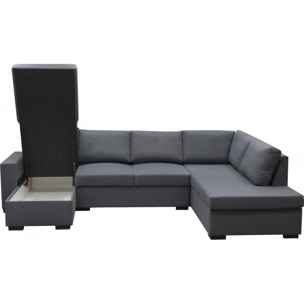U-soffa Solna v�ndbar - 309 cm - m�rkgr�