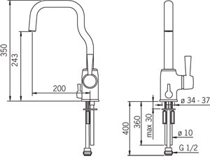 Oras Köksblandare med avstängning LA CUCINA ALESSI by Oras 8535 Oras Köksblandare med avstängning LA CUCINA ALESSI by Oras 8535