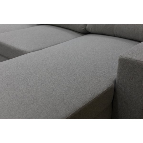 U-soffa Solna med f�rvaring - 309 cm - ljusgr�