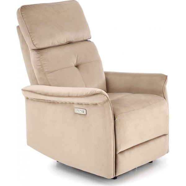 Semir elektrisk reclinerf�t�lj med USB - beige sammet