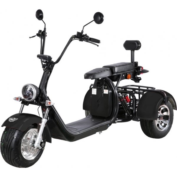 Elscooter Trehjuling - Svart 2000W