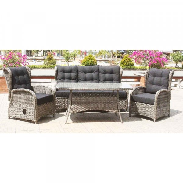 Orleans utembelgrupp hg rygg med recliner (3+1+1) - Gr konstrotting