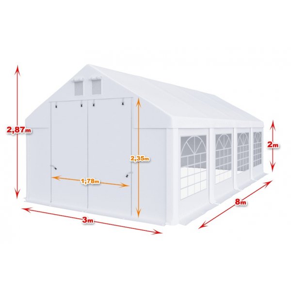 Festtelt i PVC - 3 x 8 m Festtelt i PVC - 3 x 8 m