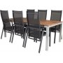 Salstad Matgrupp (200x100)  Svart/Natur - 6 Stolar