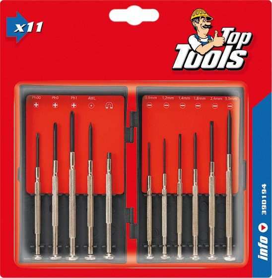 Precisionsskruvmejselsats, 11 delar Precisionsskruvmejselsats, 11 delar