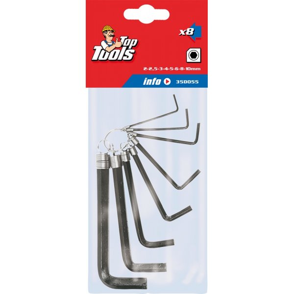 Insexnyckelset, 2 - 10 mm - 8 delar Insexnyckelset, 2 - 10 mm - 8 delar