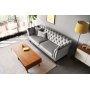Chesterfield 3-sits Soffa 210 cm Gr� Sammet