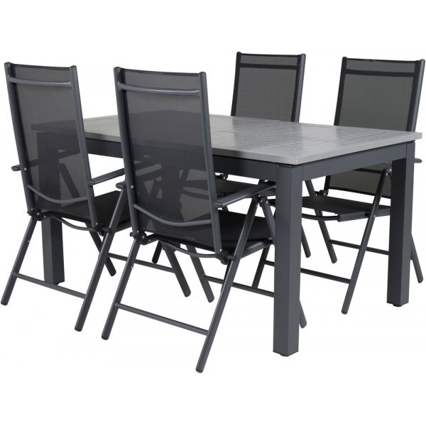 Ekenäs Spisegruppe (152x90) - Sort/Grå - 4 Stole Ekenäs Spisegruppe (152x90) - Sort/Grå - 4 Stole