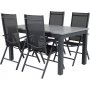 Ekens Spisegruppe (152x90) - Sort/Gr - 4 Stole