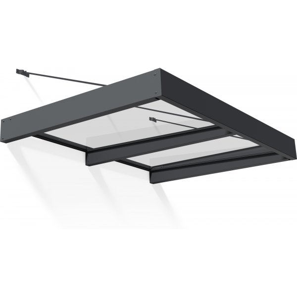 Canopia Sophia Clear XL Entrance baldakin 1,4 x 2 - Mrkegr/klart glas