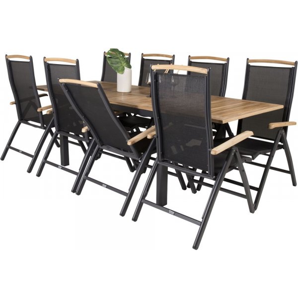 Dotorp Spisegruppe (160x90) - Sort/Natur - 8 Stole Dotorp Spisegruppe (160x90) - Sort/Natur - 8 Stole