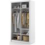 Garderob med skjutd�rrar vit 120x215 cm - Mervyn
